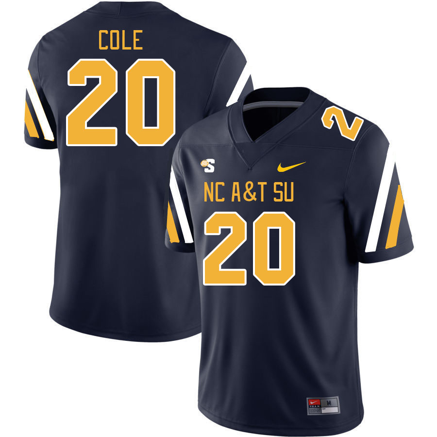 Men-Youth #20 Avarion Cole North Carolina A&T Aggies 2023 College Football Jerseys Stitched-Blue